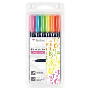 SET CALIBRAFIA TOMBOW BRUSH PEN 6COL.