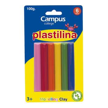 PLASTILINA CAMPUS BARRA 100G SURT/6UD