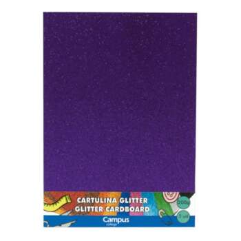 CARTULINA CAMPUS A4 GLITTER VIOLE/3UD