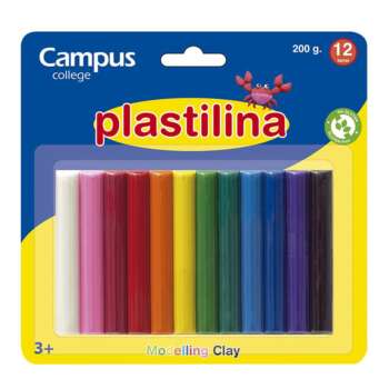 PLASTILINA CAMPUS BARRA 200G SURT/12U
