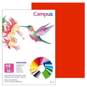 CARTULINA CAMPUS A3 180G ROJO