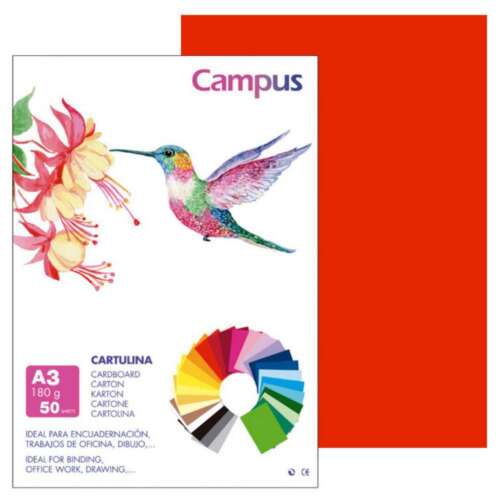 CARTULINA CAMPUS A3 180G ROJO