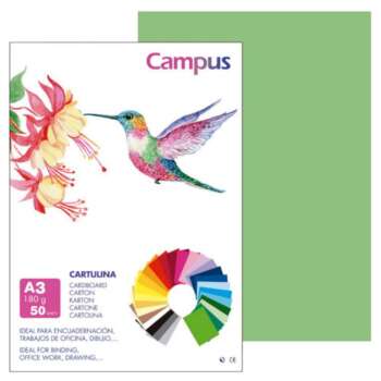 CARTULINA CAMPUS A3 180G V.MANZANA