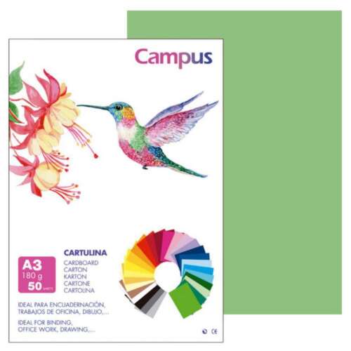 CARTULINA CAMPUS A3 180G V.MANZANA