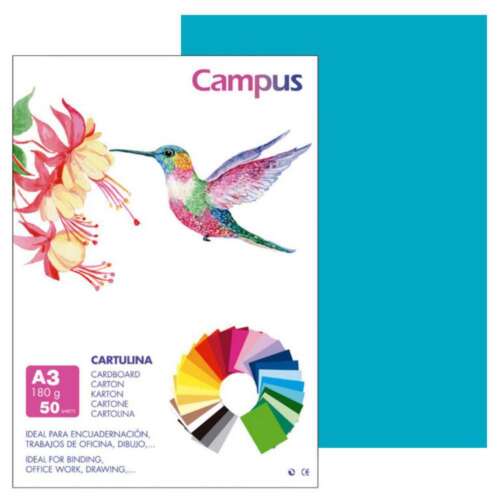 CARTULINA CAMPUS A3 180G AZ.TURQUESA