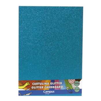 CARTULINA CAMPUS A4 GLITTER AZ CL/3UD