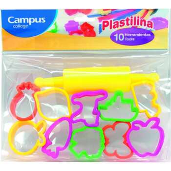 RODILLO+10 MOLDES PLASTILINA CAMPUS