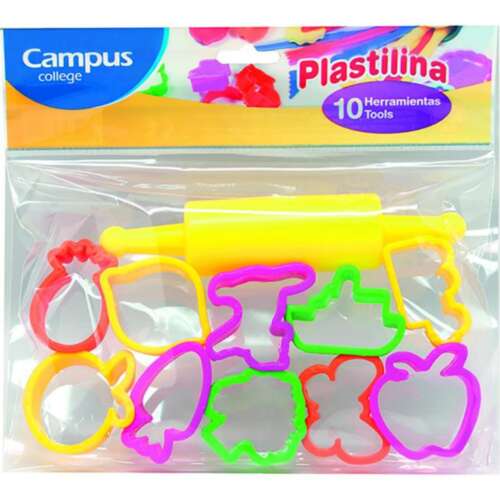 RODILLO+10 MOLDES PLASTILINA CAMPUS