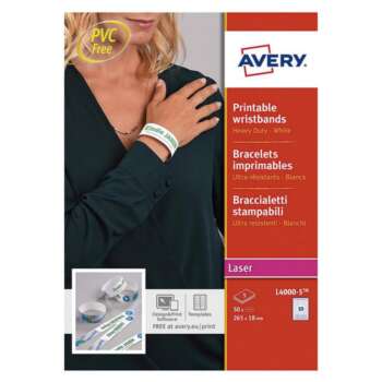 PULSERA IDENTIFIC.AVERY PP BLANCO/50U
