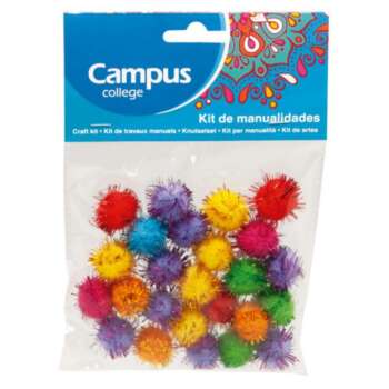 SET MANUALIDADES CAMPUS POMPON GLITTE