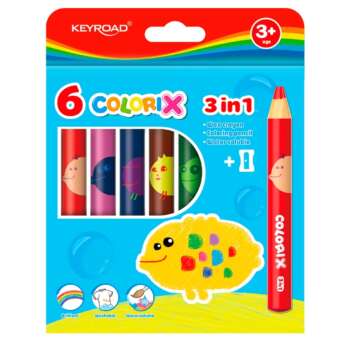 CERAS KEYROAD WAX-CRAYON 6 COLORES