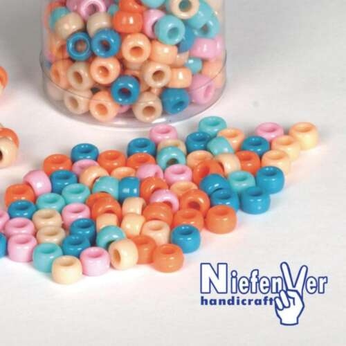 ABALORIOS PLASTICO 5 COL.PASTEL /300U