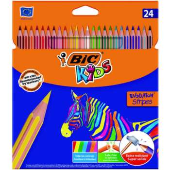 LAPICES COLORES BIC EV.STRIPES 24COL