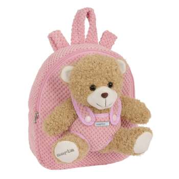 MOCHILA SAFTA PREESCOLAR OSITO ROSA
