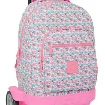 MOCHILA SAFTA GDE RUEDAS MOOS FLORES