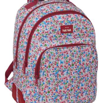 MOCHILA SAFTA GRANDE FLORES BURDEOS