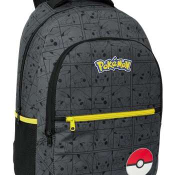 MOCHILA SAFTA POKEMON NEGRO