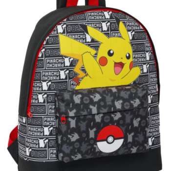 MOCHILA SAFTA POKEMON NEG/ROJO