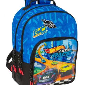 MOCHILA SAFTA DOBLE CARRO HOT WHEELS