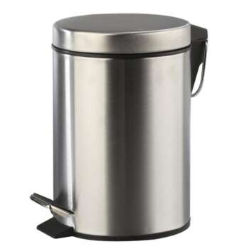 PAPELERA PEDAL Y TAPA INOX. 3 LITROS