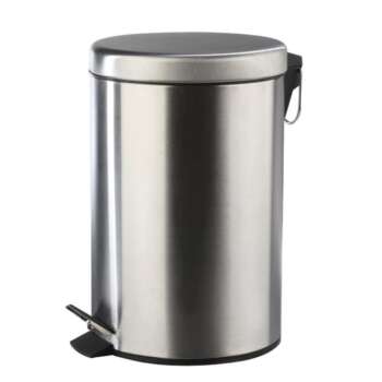 PAPELERA PEDAL Y TAPA INOX. 5 LITROS