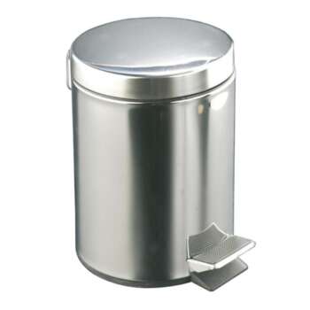 PAPELERA PEDAL Y TAPA INOX. 12 LITROS