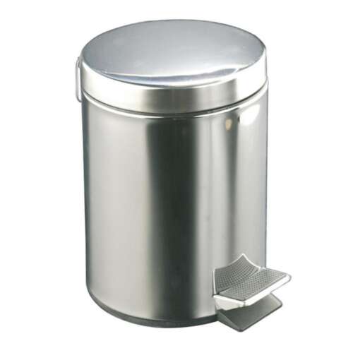 PAPELERA PEDAL Y TAPA INOX. 12 LITROS