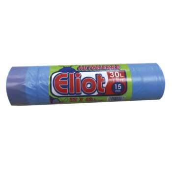 BOLSA BASURA 55X60 AZUL AUTOCIERR/15U