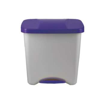 PAPELERA PEDAL BCO 50L AZUL