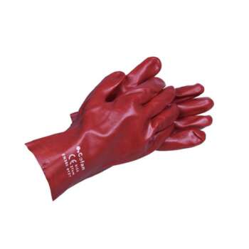 GUANTES PVC ESTANCO 27CM ROJO