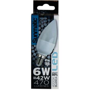 BOMBILLA LED VELA E14 6W 470LUM BLANC