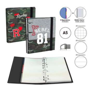 CARPETA ANILLAS EQUIP. A5 REPLAY BOY
