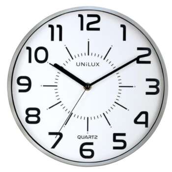 RELOJ PARED UNILUX POP GRIS METALIZAD