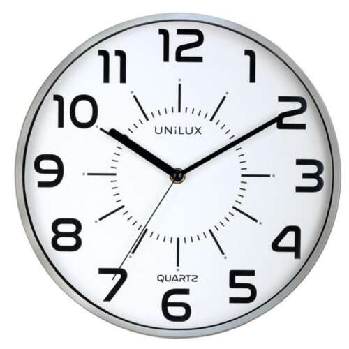 RELOJ PARED UNILUX POP GRIS METALIZAD