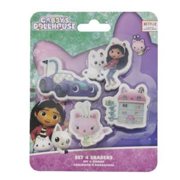 GOMAS BORRAR GABBY´S DOLLHOUSE 4 UDS